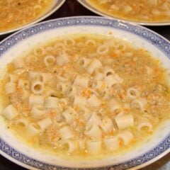 vegetables chicken soup with pasta