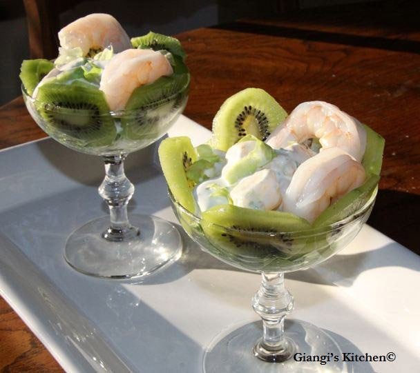 Prawns Cocktail with Kiwis prawns cocktail with kiwis
