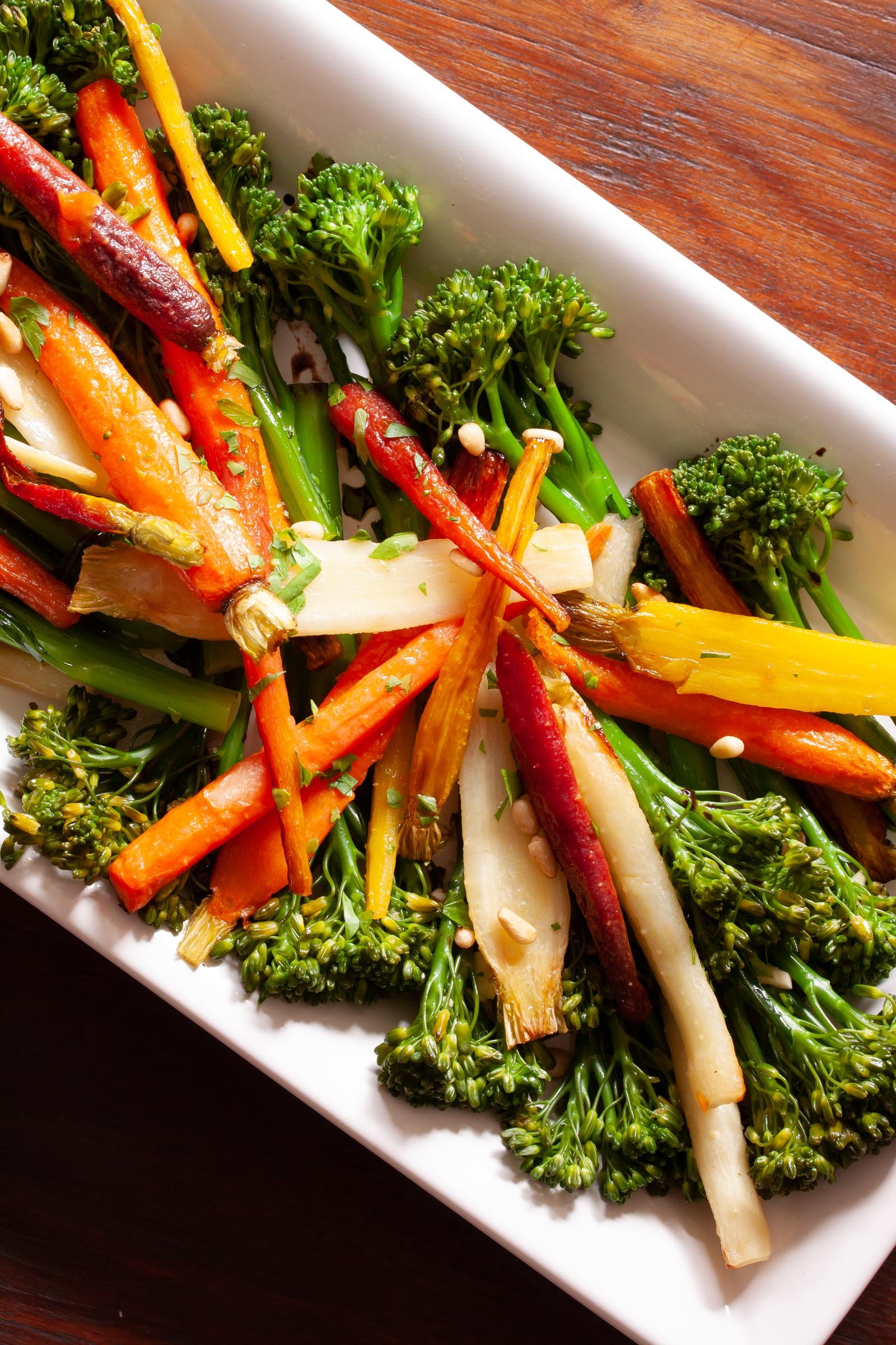 Rainbow Carrots with Broccolini ready to eat Rainbow Carrots with Broccolini