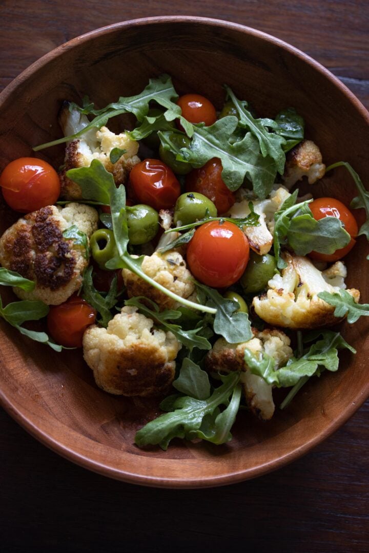Cauliflower with Olives and Cherry Tomatoes cauliflower with olives and cherry tomatoes