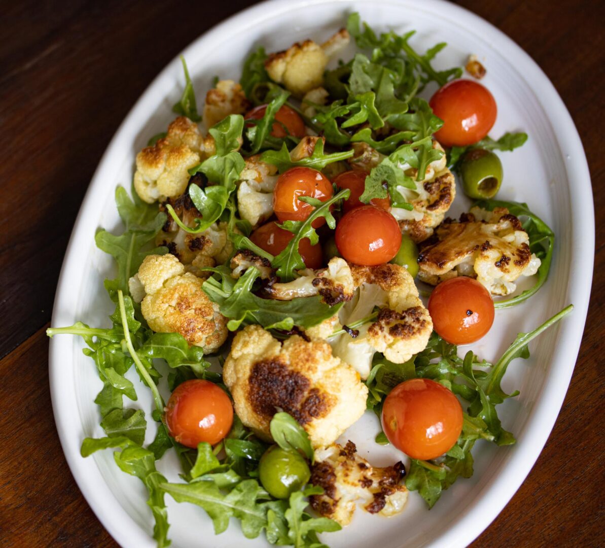 Cauliflower with Olives and Cherry Tomatoes cauliflower with olives and cherry tomatoes