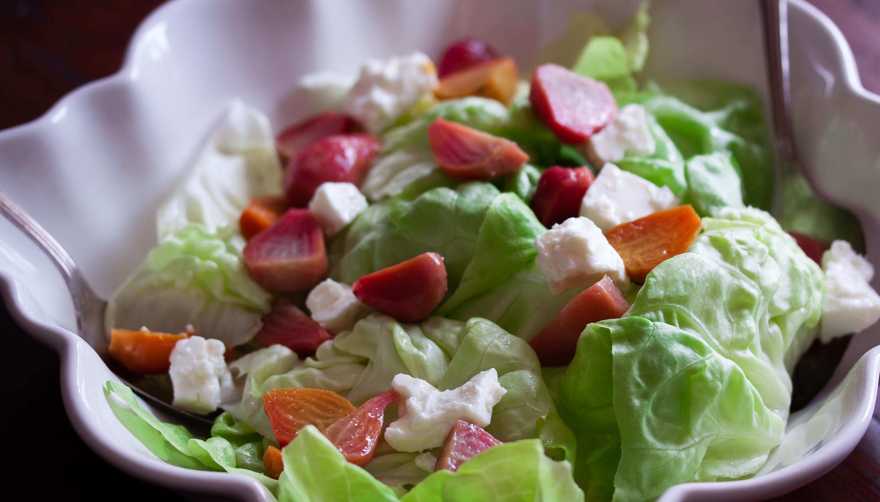 Bibb Lettuce, Roasted Beets, And Feta Cheese Bibb Lettuce, Roasted Beets, And Feta Cheese