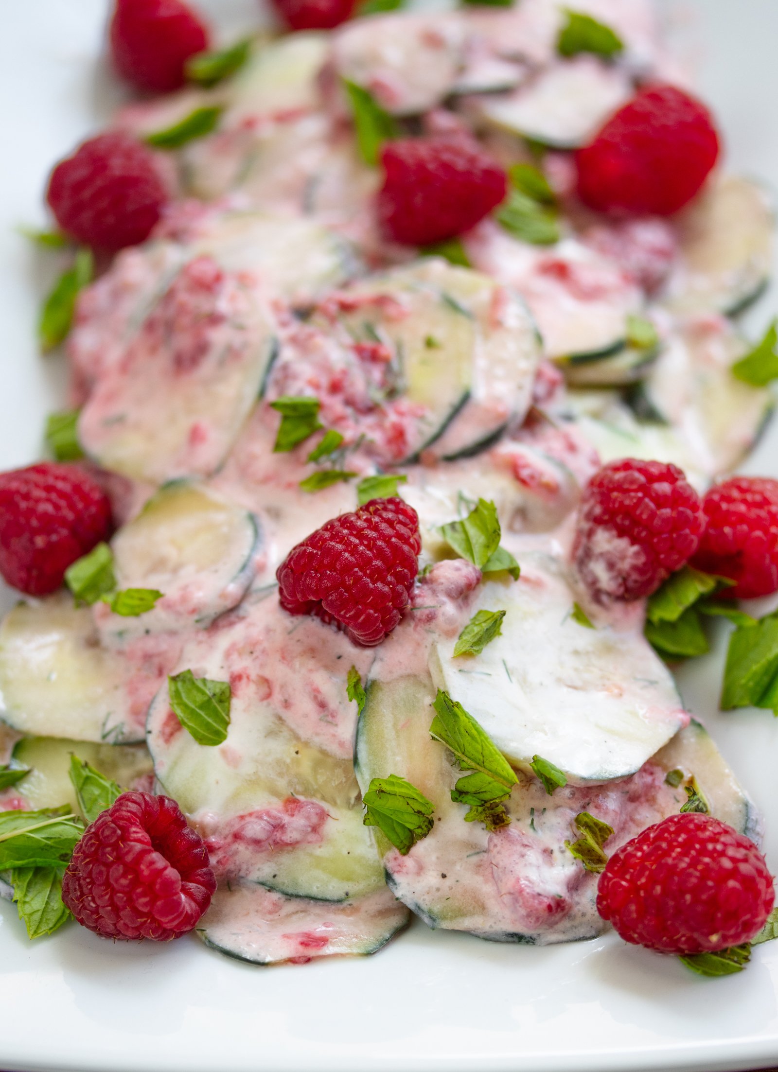 cucumber raspberry salad