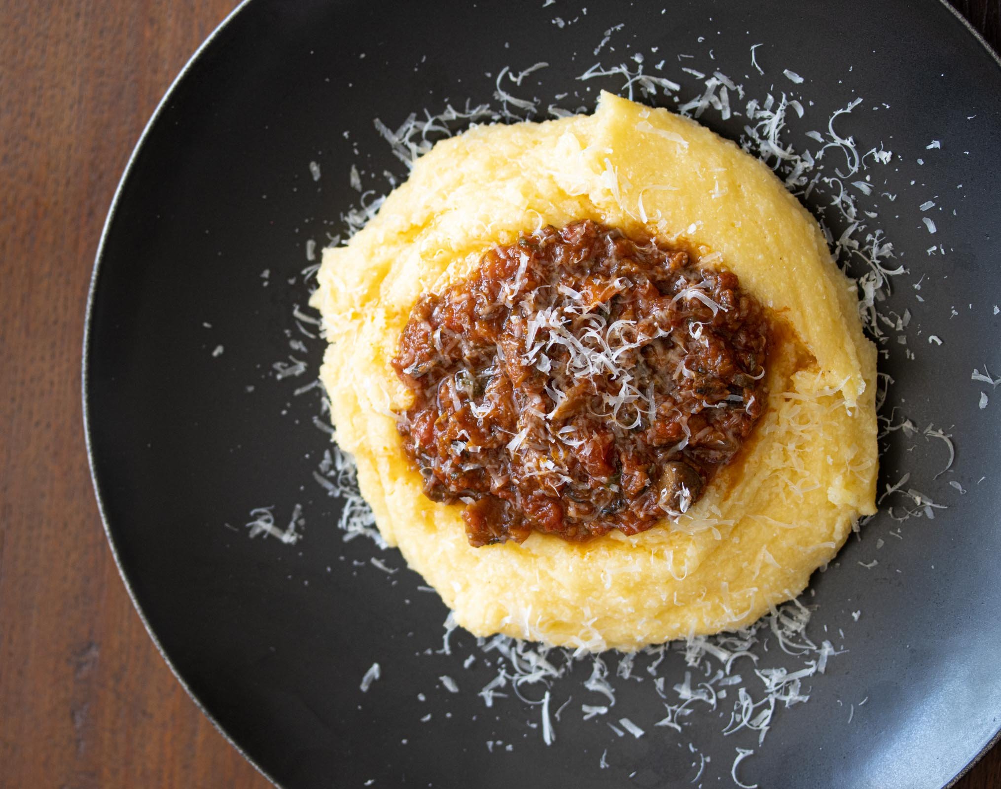 Mushrooms, Sausage Ragu With Polenta Mushrooms, Sausage Ragu With Polenta