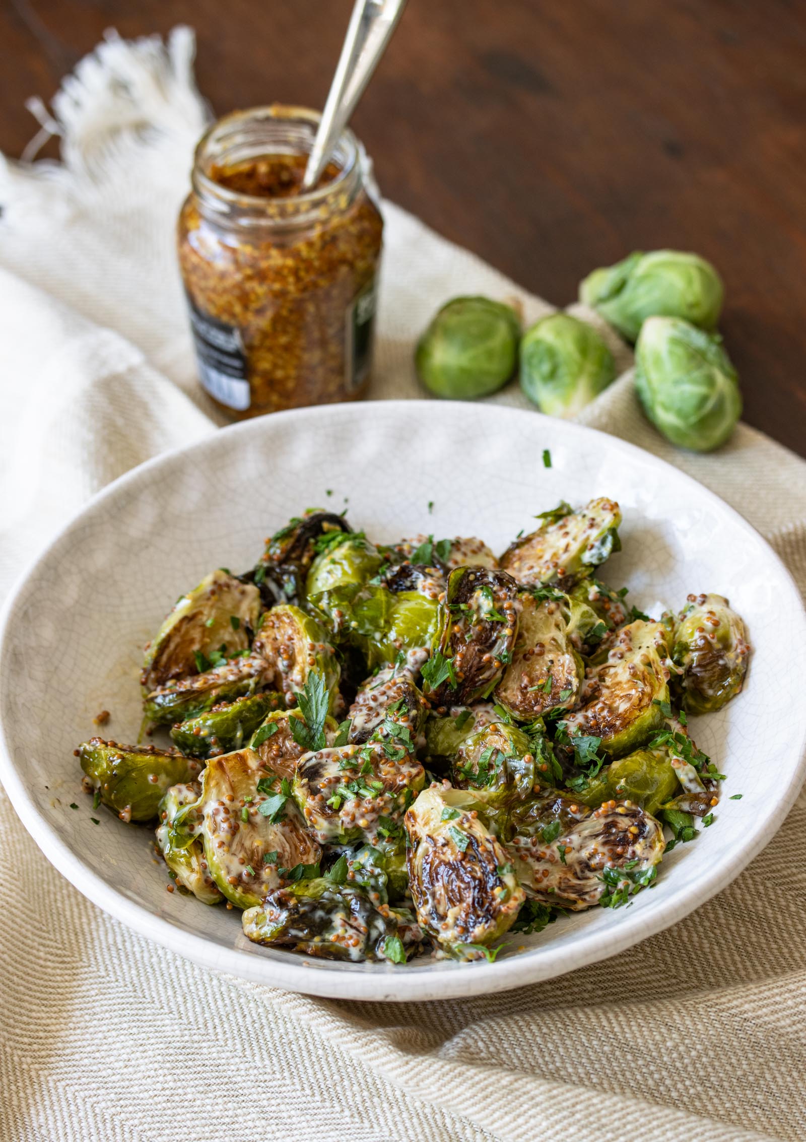 Oven Roasted Brussels Sprouts with Mustard Oven Roasted Brussels Sprouts with Mustard