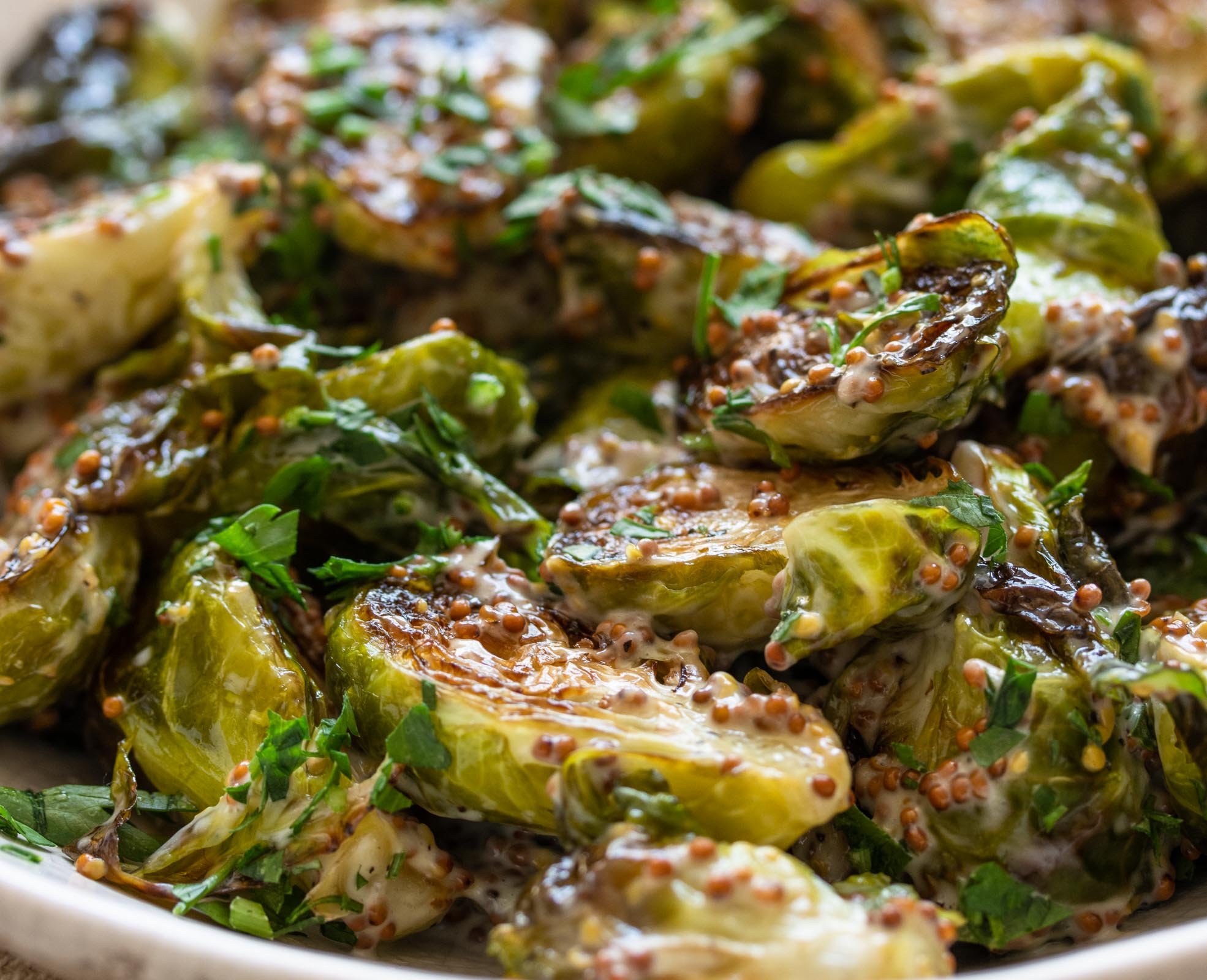 Oven Roasted Brussels Sprouts with Mustard Oven Roasted Brussels Sprouts with Mustard