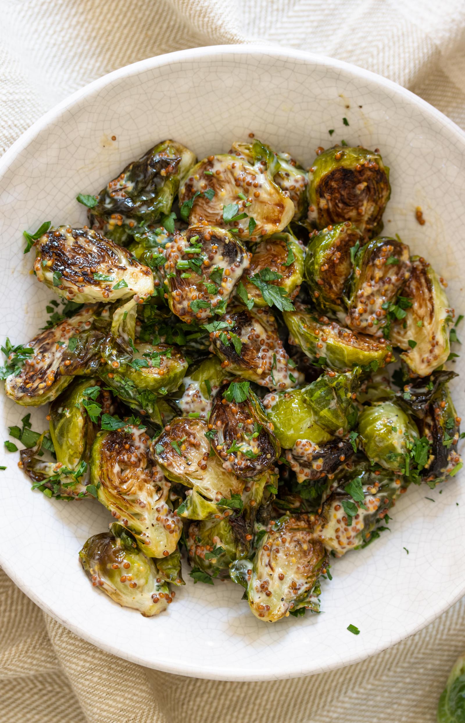 Oven Roasted Brussels Sprouts with Mustard Oven Roasted Brussels Sprouts with Mustard