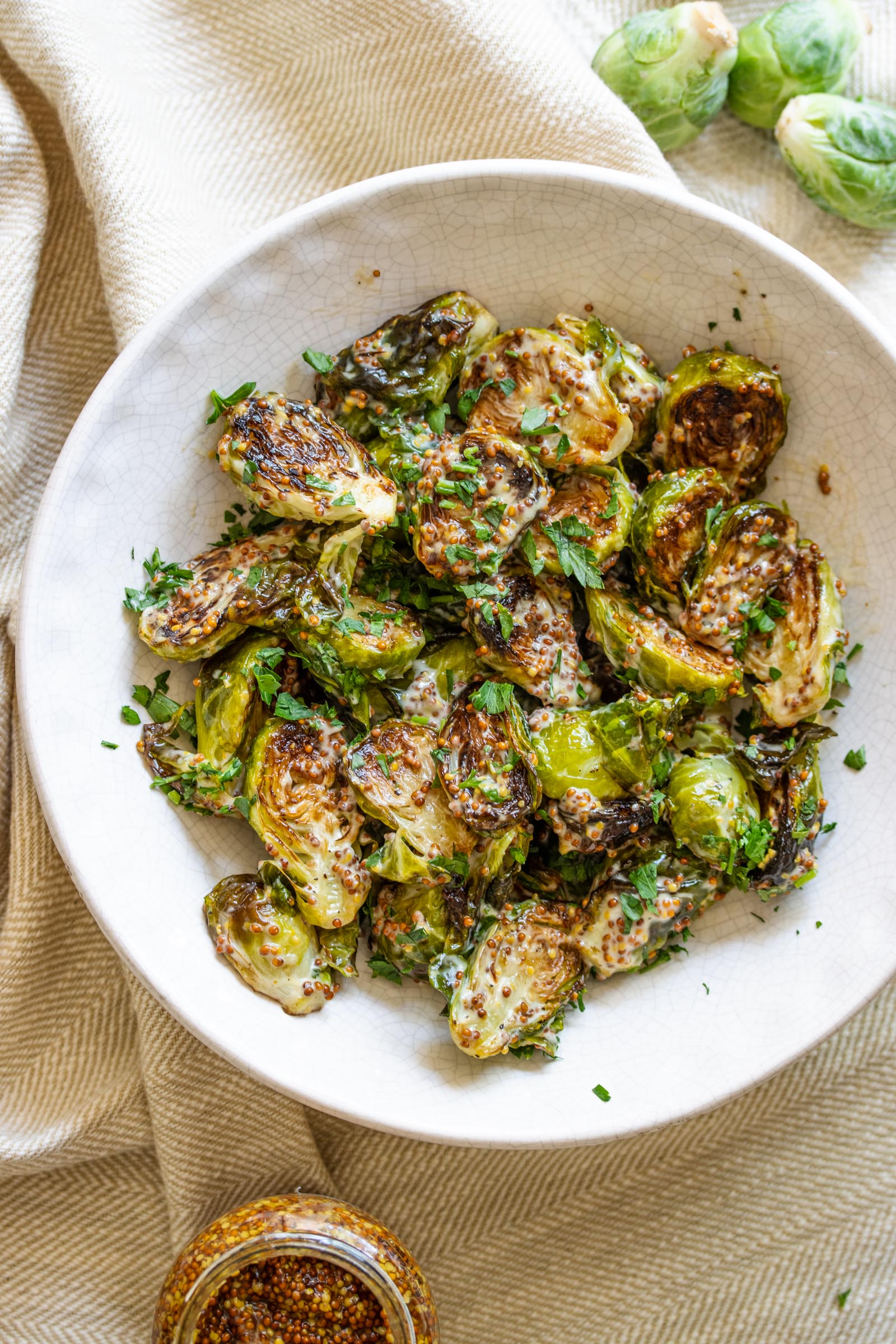 Oven Roasted Brussels Sprouts with Mustard Oven Roasted Brussels Sprouts with Mustard