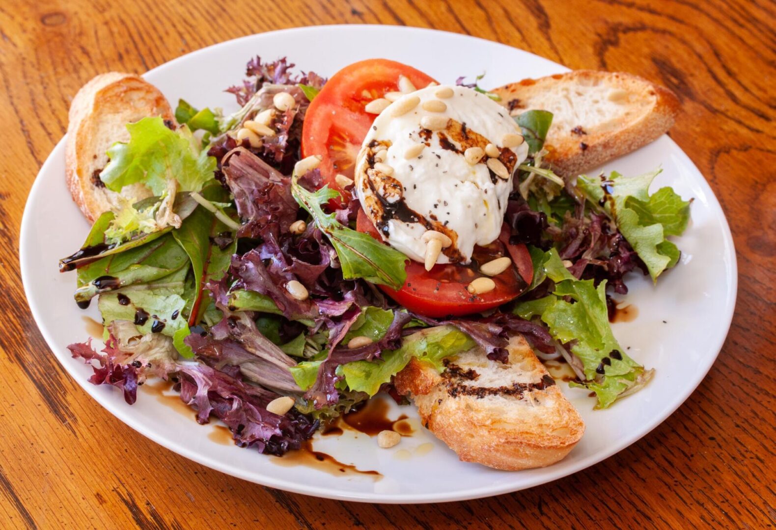 panzanella caprese salad panzanella caprese salad on a white serving plate